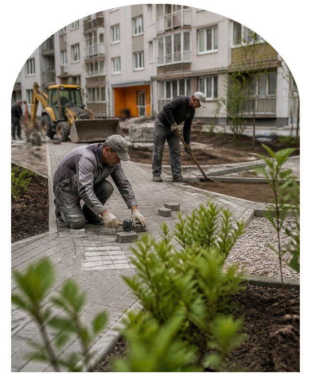 Благоустройство двора многоквартирного дома в Тейково