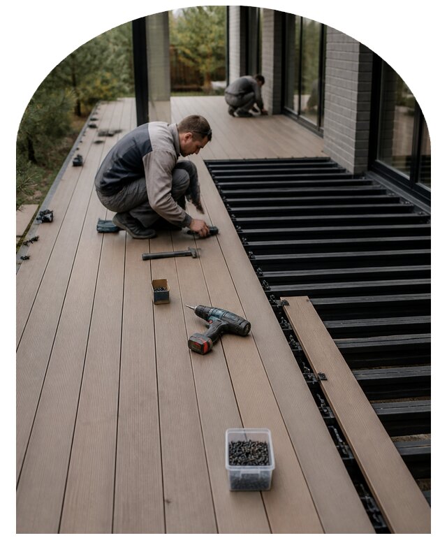 Настил из террасной доски в Тейково по цене от 3806 р. | Метпроект-Ткв